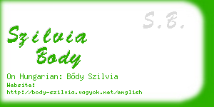 szilvia body business card