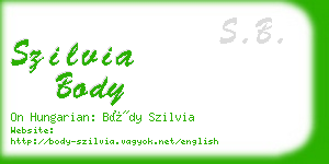 szilvia body business card